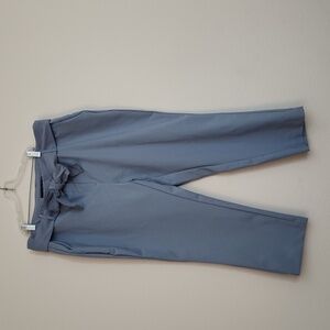 Cropped Tie-Waist Ankle Pants - Light Blue